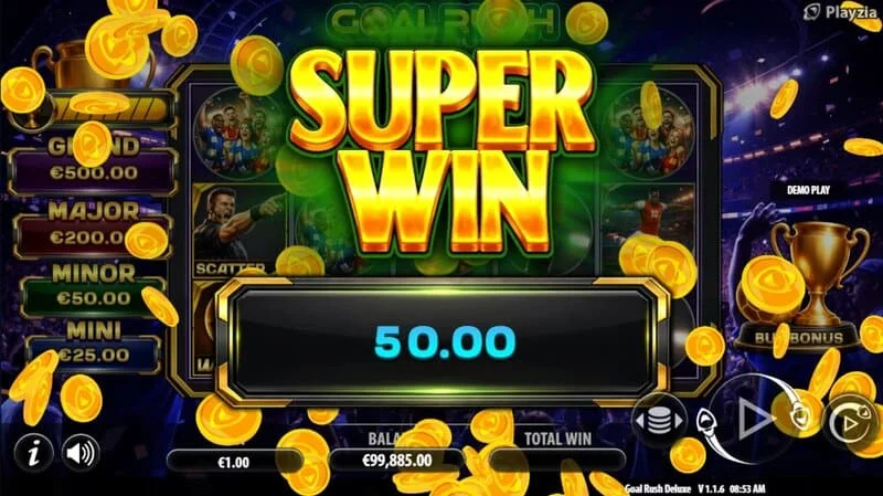 Goal Rush Deluxe - siste supergevinst med Grand Jackpot
